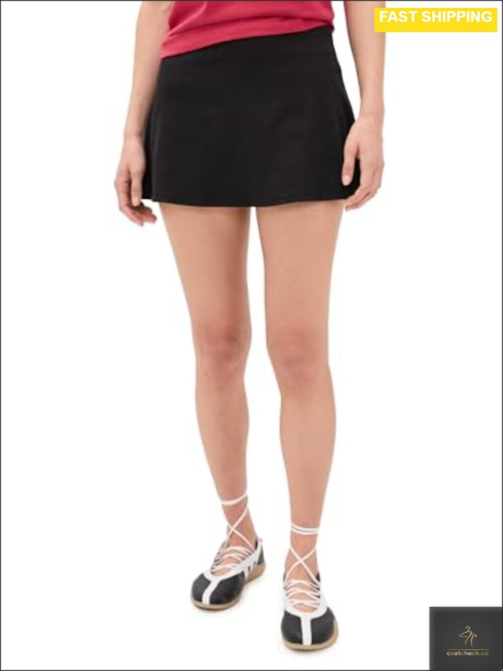 Stretch Ribbed Jersey Skort Mid-Weight Dance Skirt